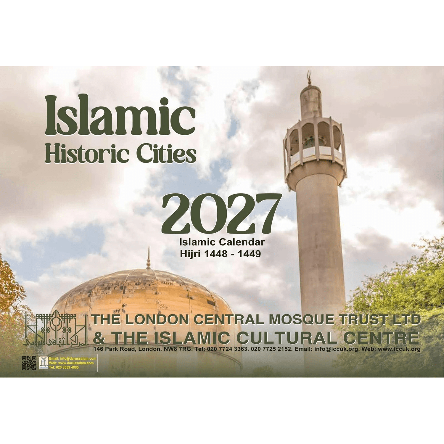 2027 Islamic Historic Cities Calendar – Hijri 1448–1449 with Prayer Times - Darussalam