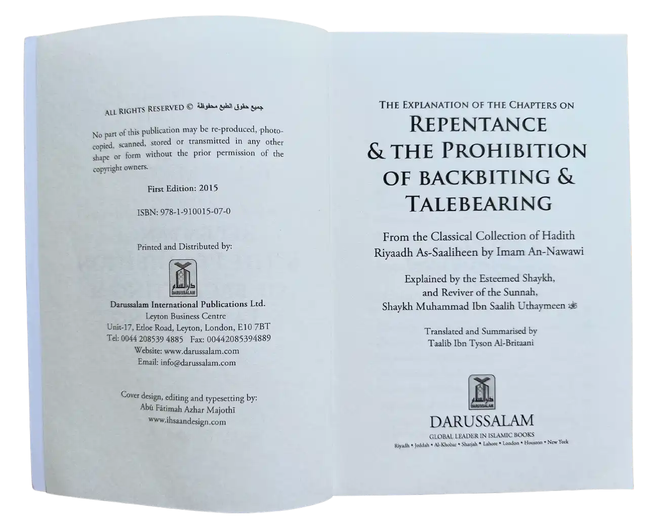 Explanation of Riyad-us-Saliheen,Repentance & The prohibition of backbiting & TaleBearing