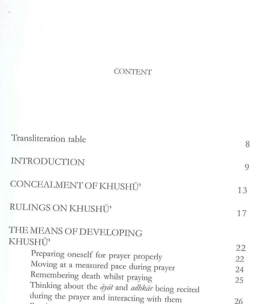 Developing Khushu In The Prayer - Darussalam