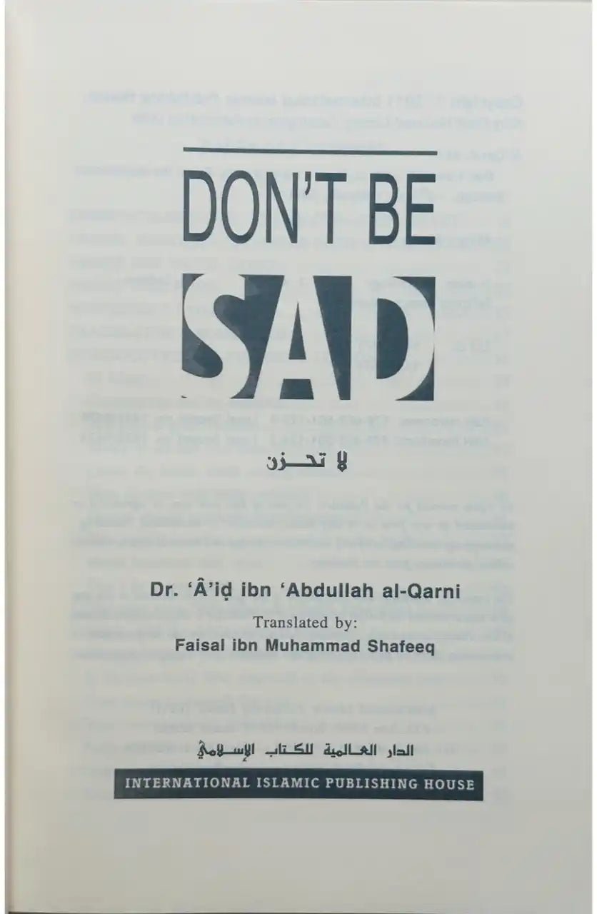 Dont Be Sad : Soft Cover - Darussalam