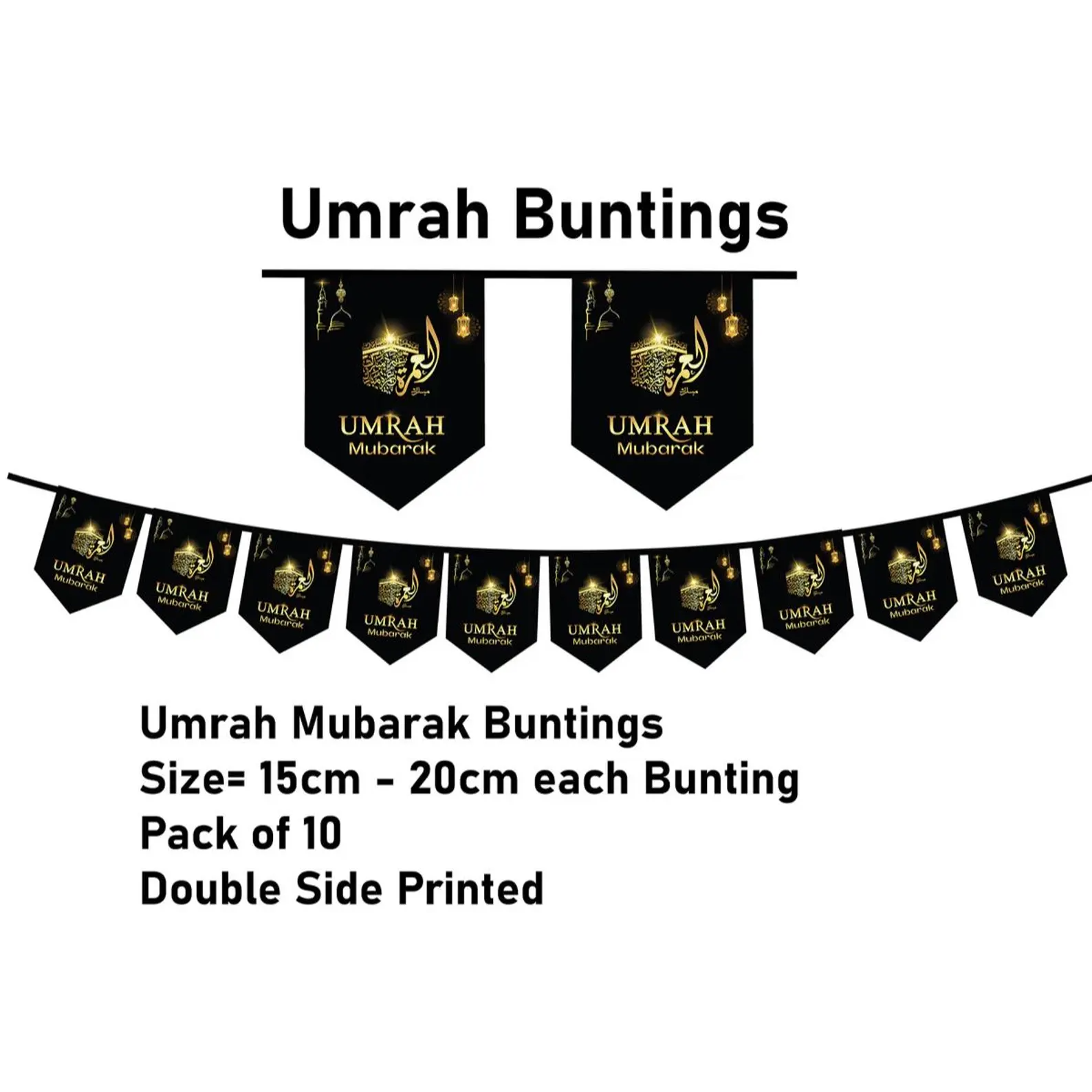 Umrah Mubarak Wall Decorations Bunting