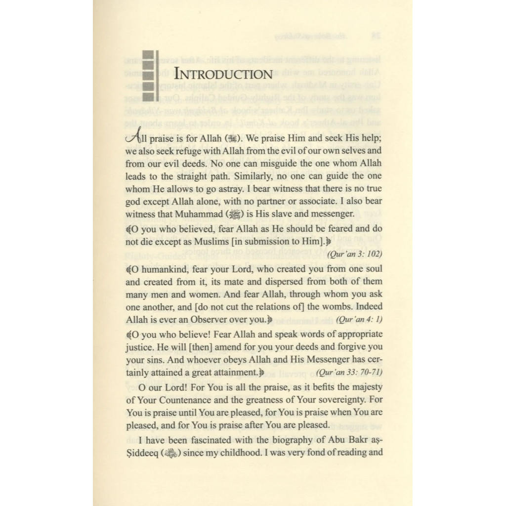 Abu Bakr As-Siddeeq : His Life & Times
