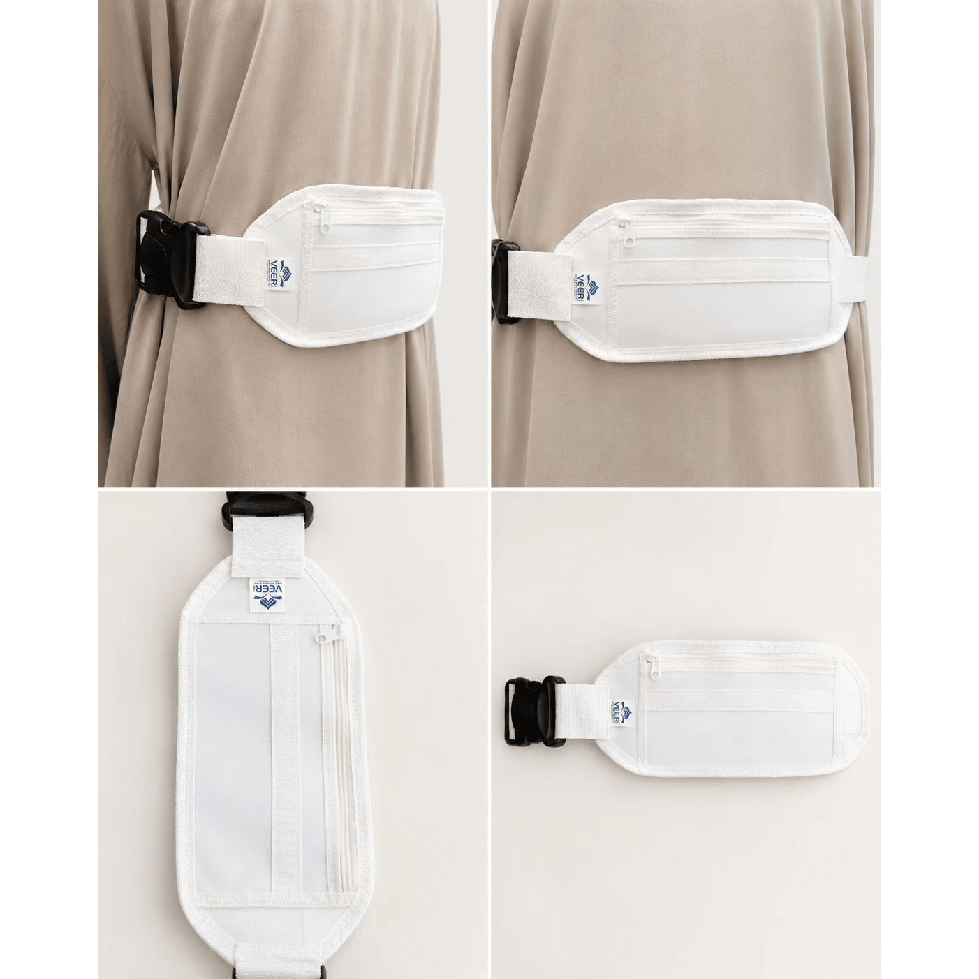 Ihram Belt for Hajj and Umrah with Adjustable Buckle white - Darussalam