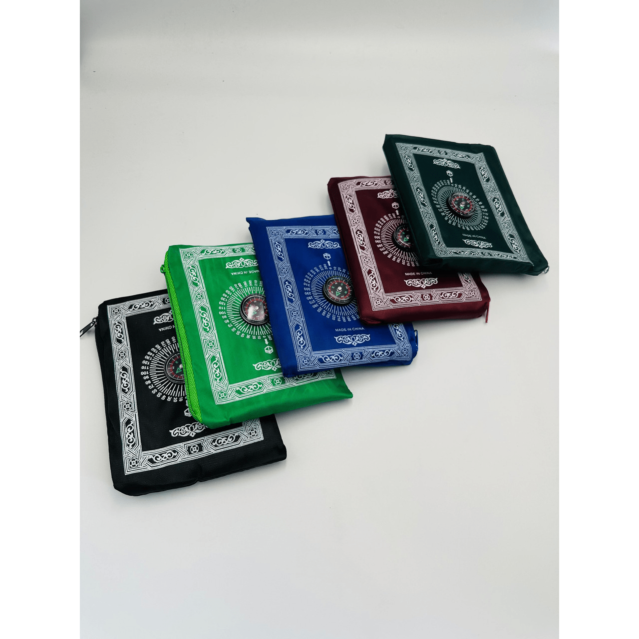 Pocket Travel Prayer Mat - With Qibla Compass in Zip Pouch - Darussalam