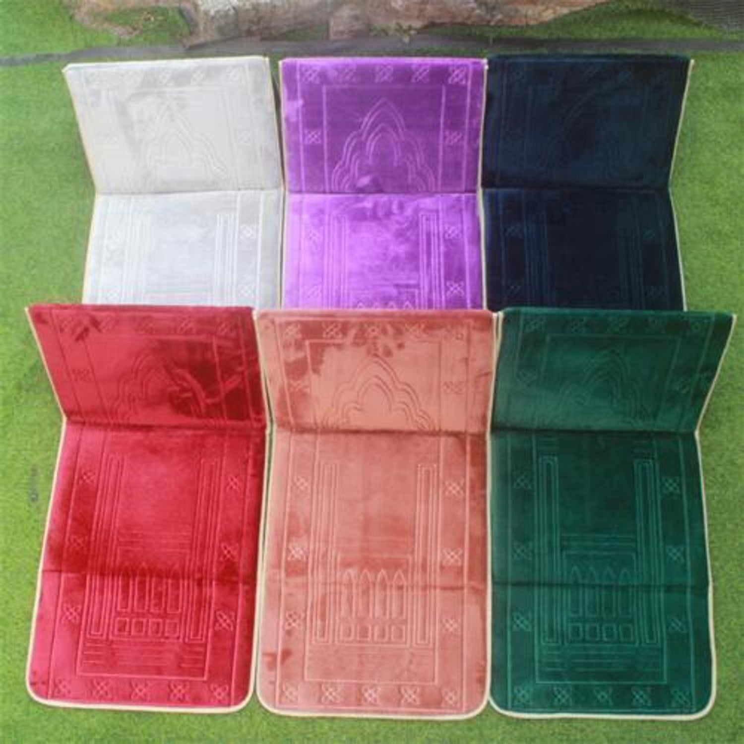 Prayer Mat Foldable Recline Backrest Padded Back Support with Prayer Rug Seat - Darussalam