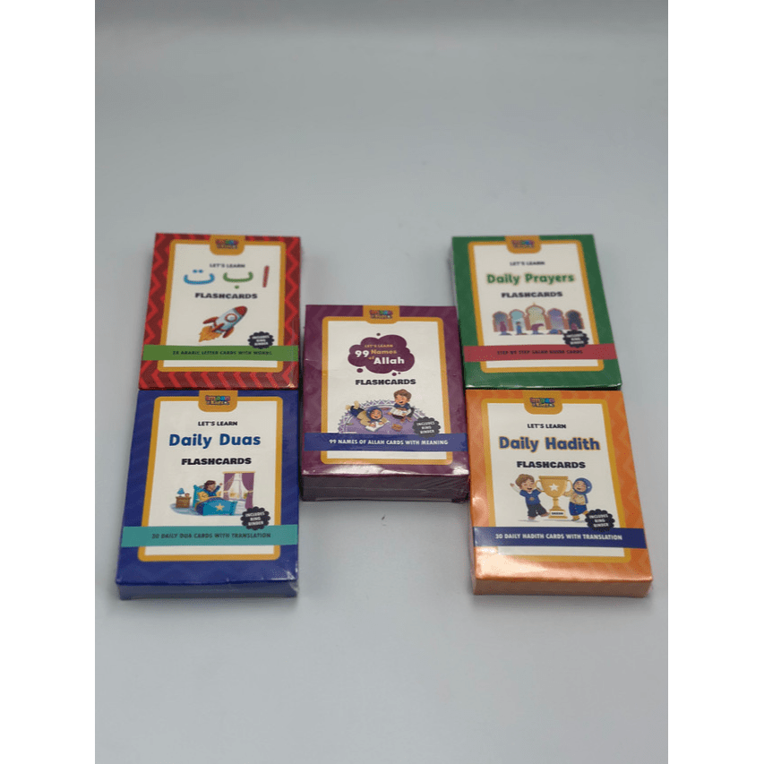 Premium Flashcards Bundle (Set of 5 flashcard packs) by ImaanKidz - Darussalam