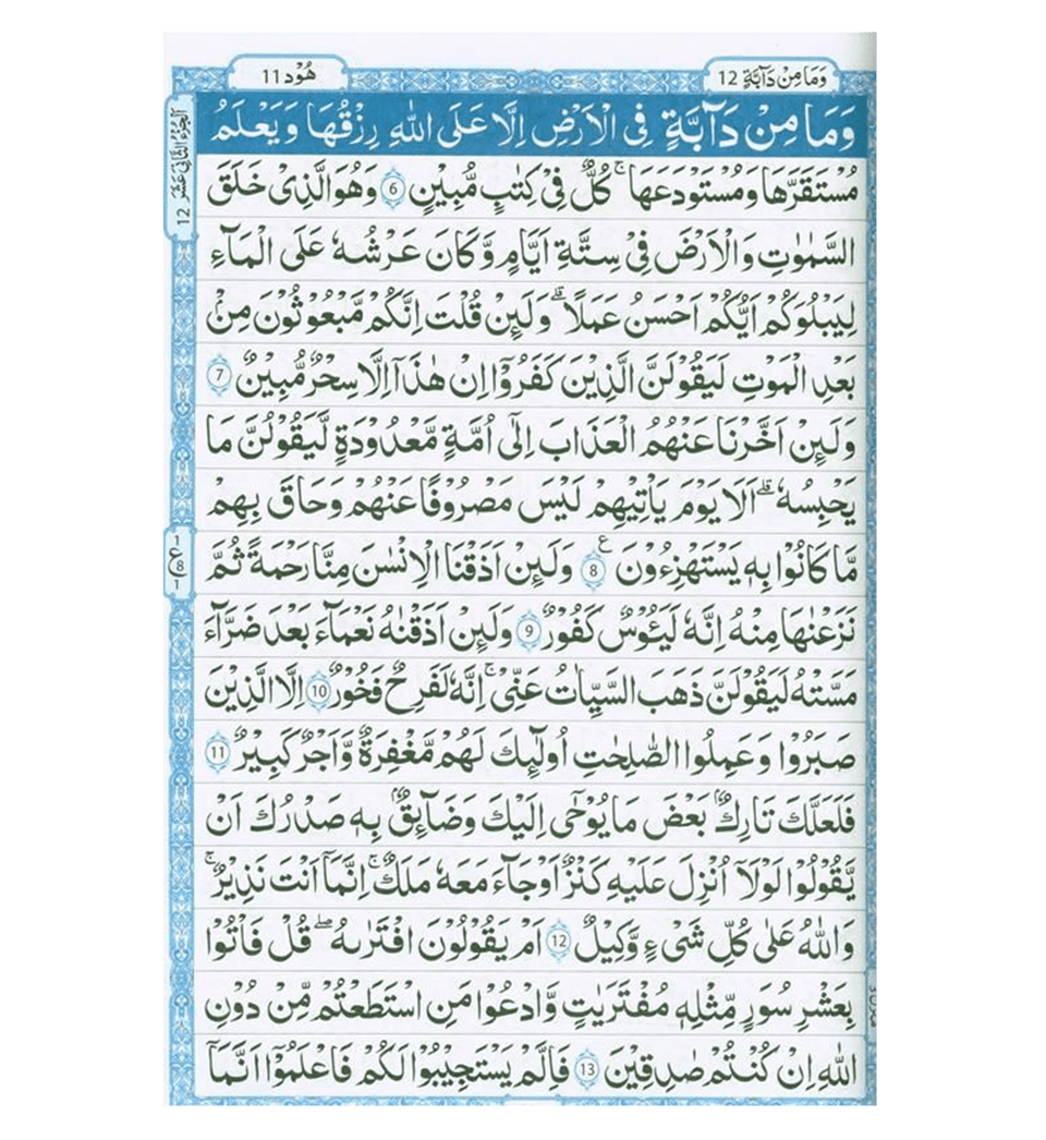 Quran Al-Kareem Urdu Script, 16 Lines (Arabic Only)