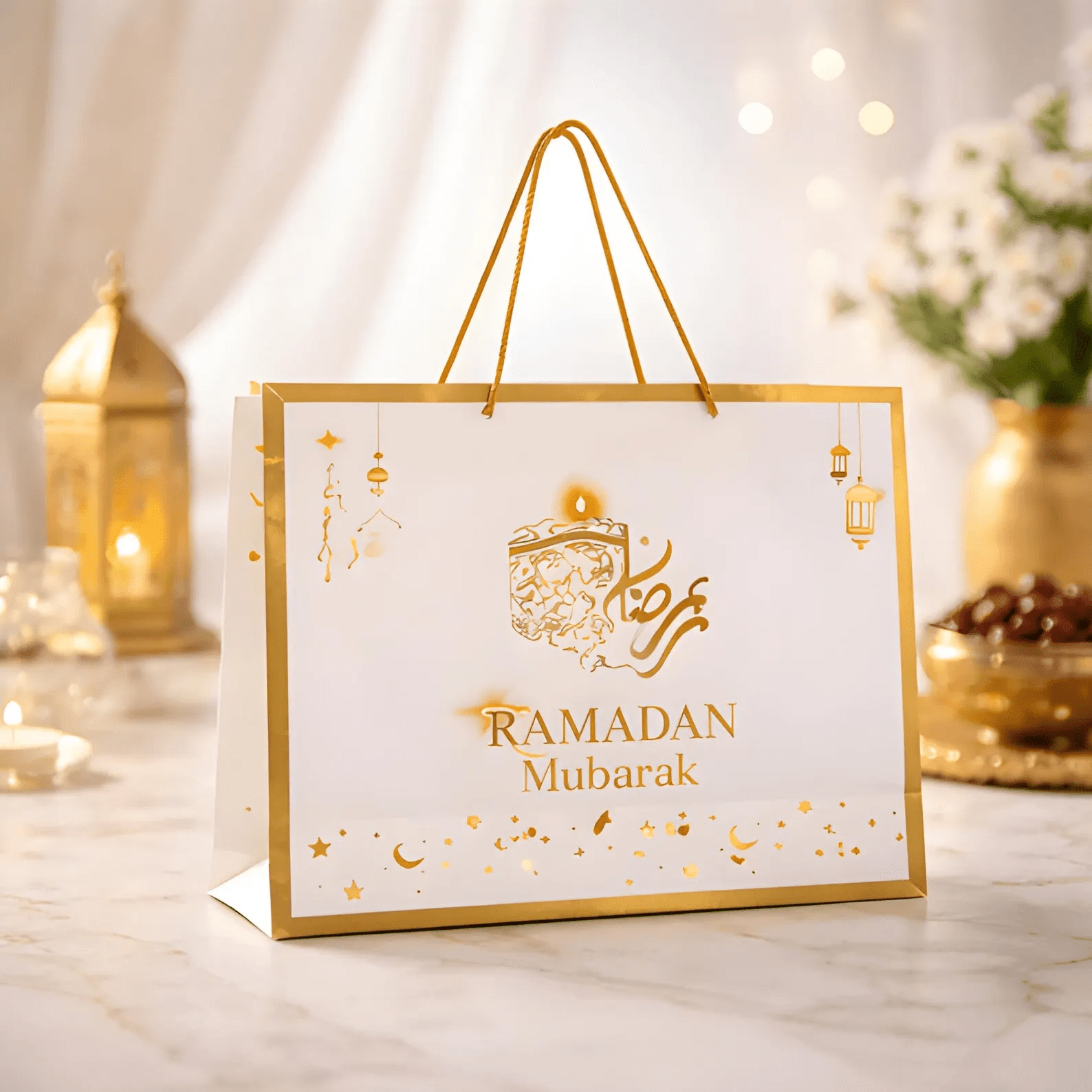 Ramadan Mubarak Decorative Gift Carry Bag - Darussalam