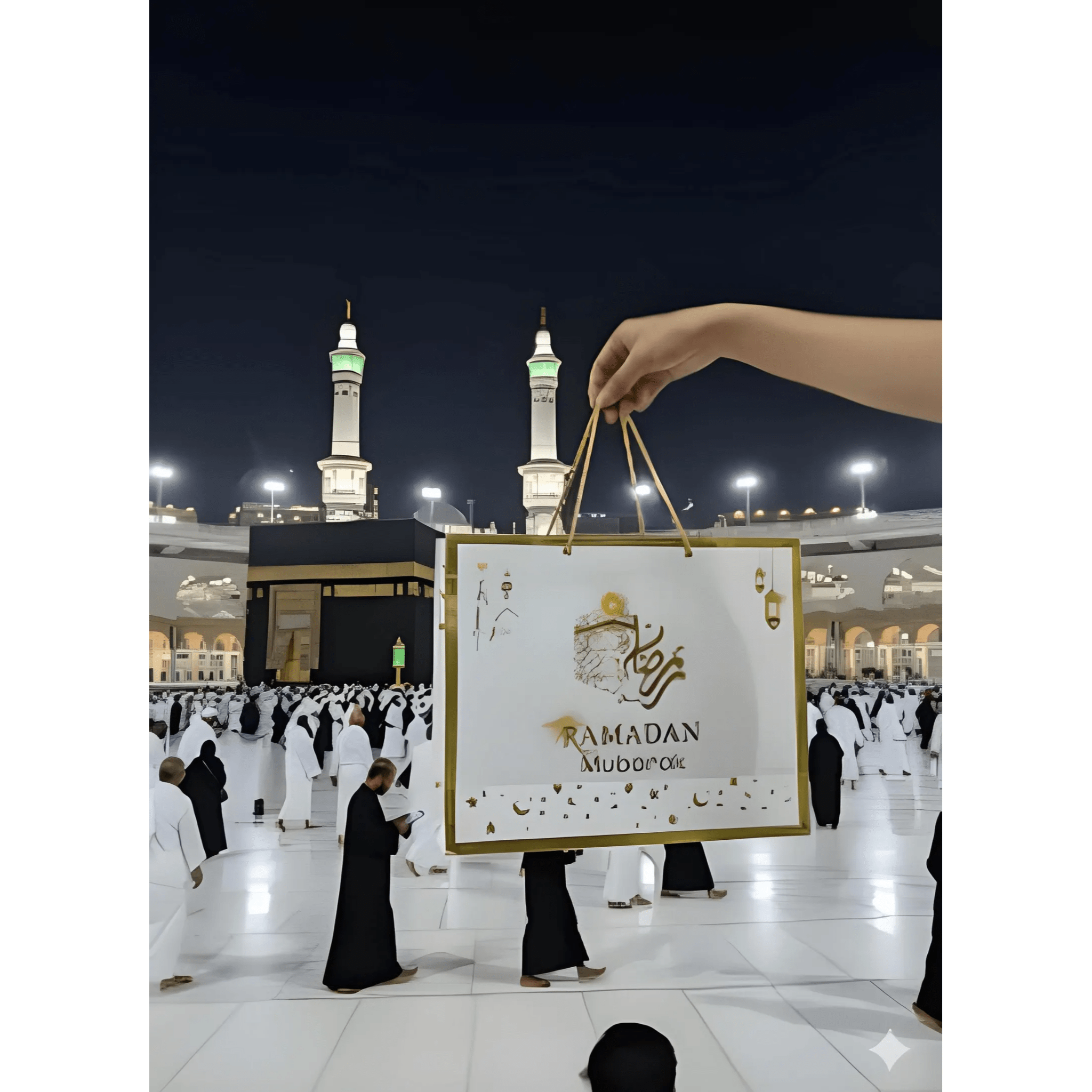 Ramadan Mubarak Decorative Gift Carry Bag - Darussalam