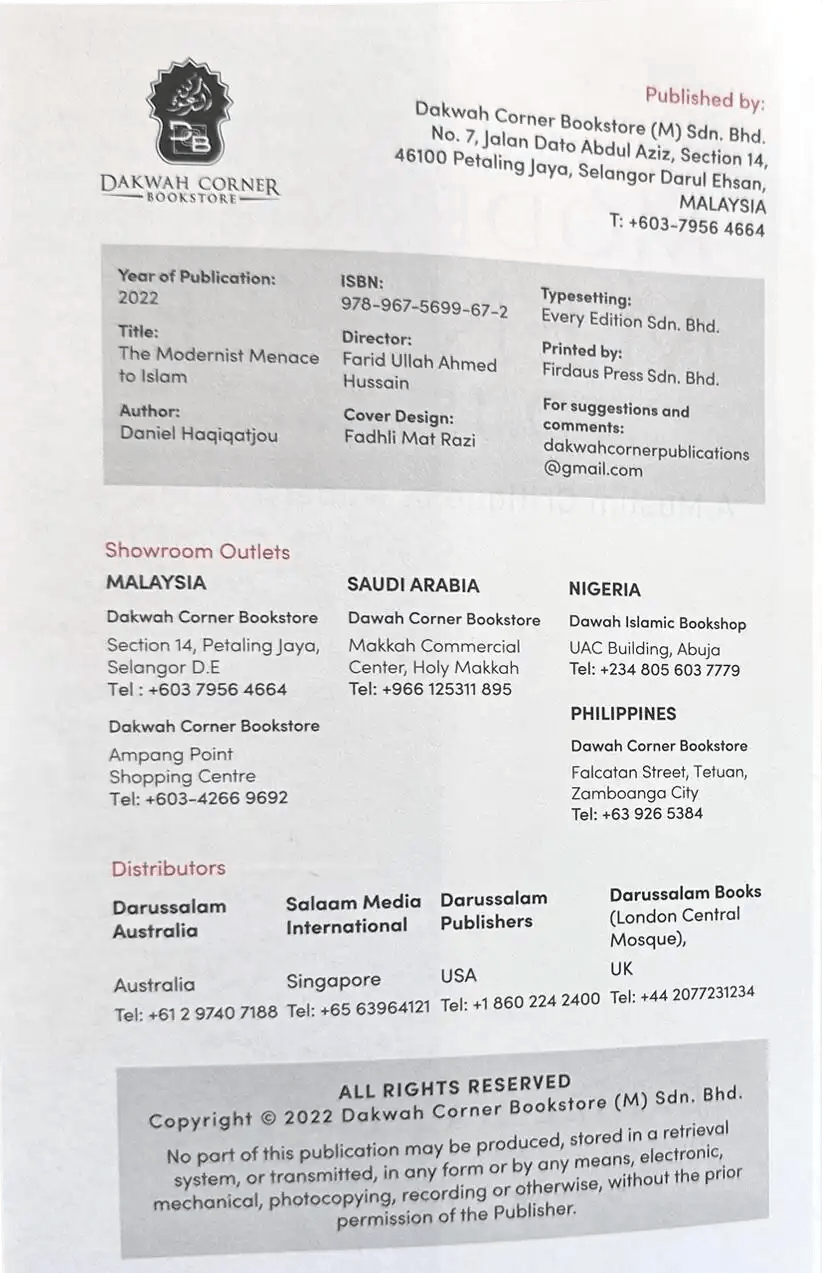 The Modernist Menace to Islam - Darussalam