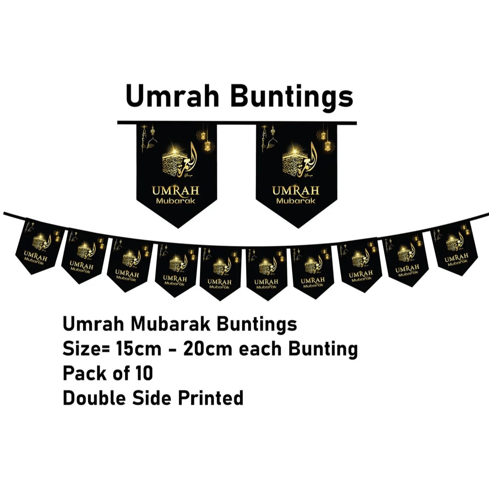 Umrah Mubarak Wall Decorations Bunting - Darussalam