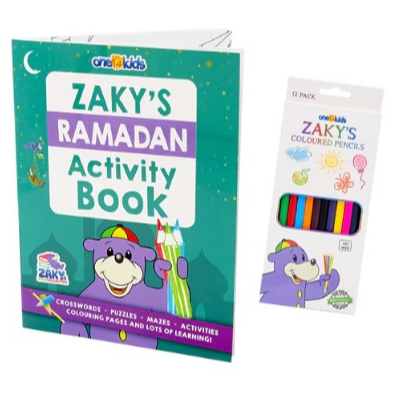 Zaky's Ramadan Activity Book + Zaky's Colouring Pencils By one4kids - Darussalam
